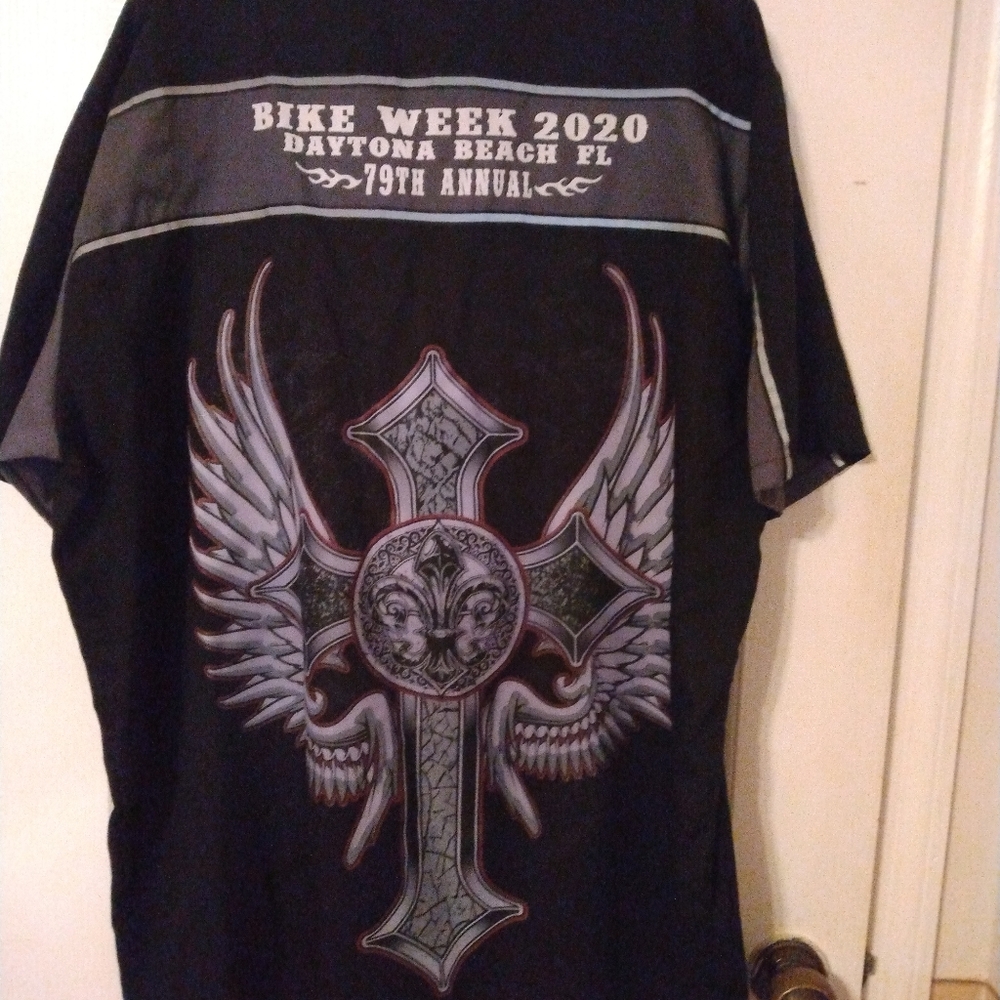 💙💛Biker Shirt. 2xl. Pre-owned. Button up.💙💛